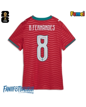Portugalia Bruno Fernandes #8 Echipament de Fotbal Replică Mondial 2026 Femei Acasa